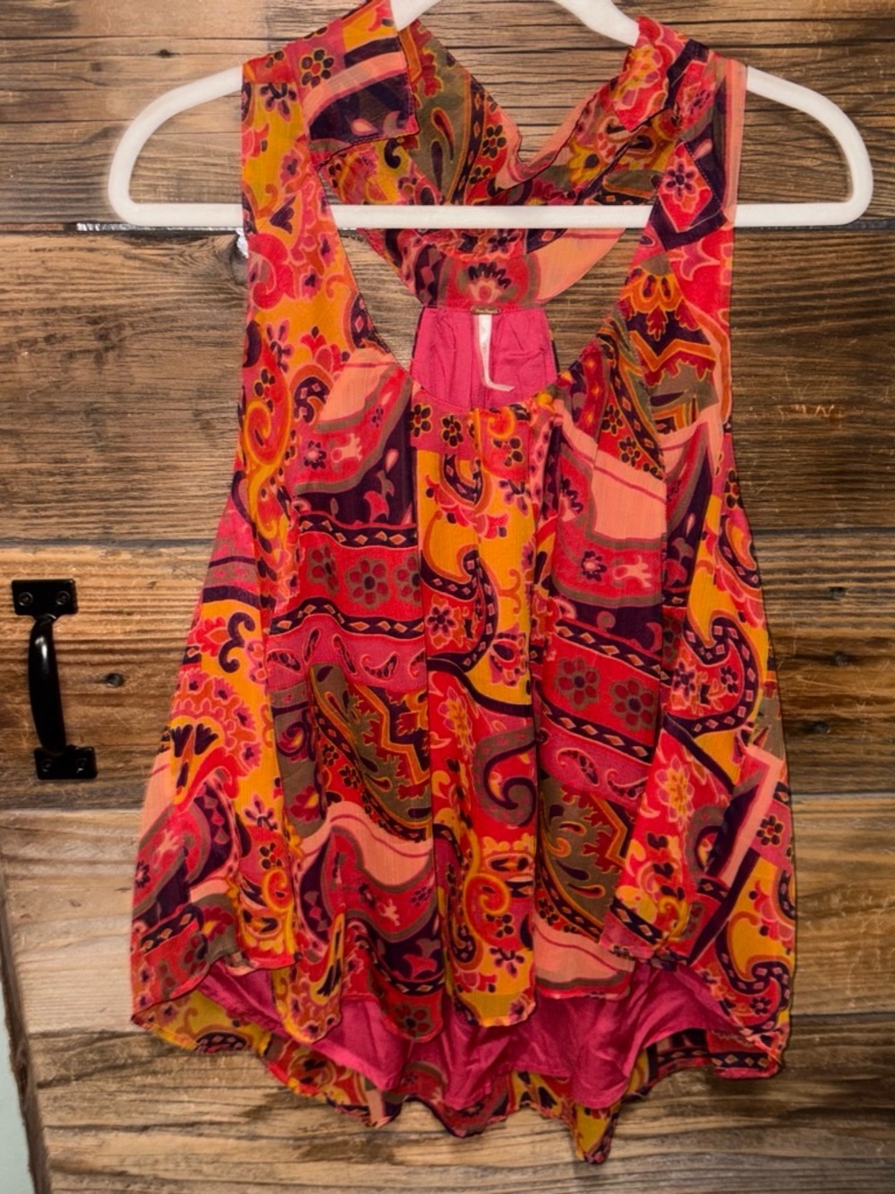 Free People Multicolor Paisley Tank Top - Pink & Orange